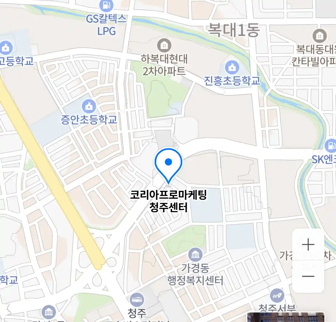 코리아프로마케팅 청주센터 위치