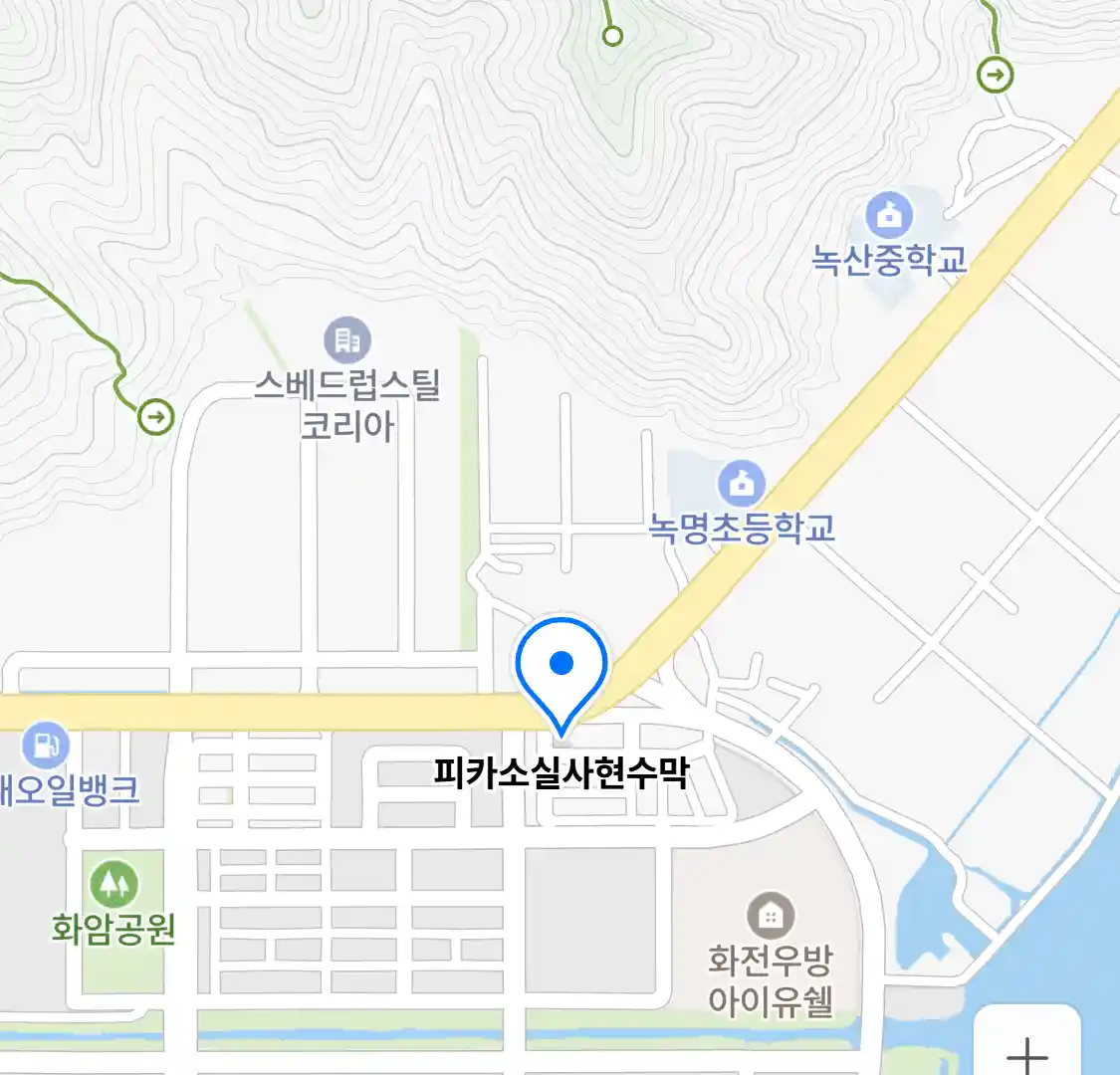 피카소실사현수막 위치