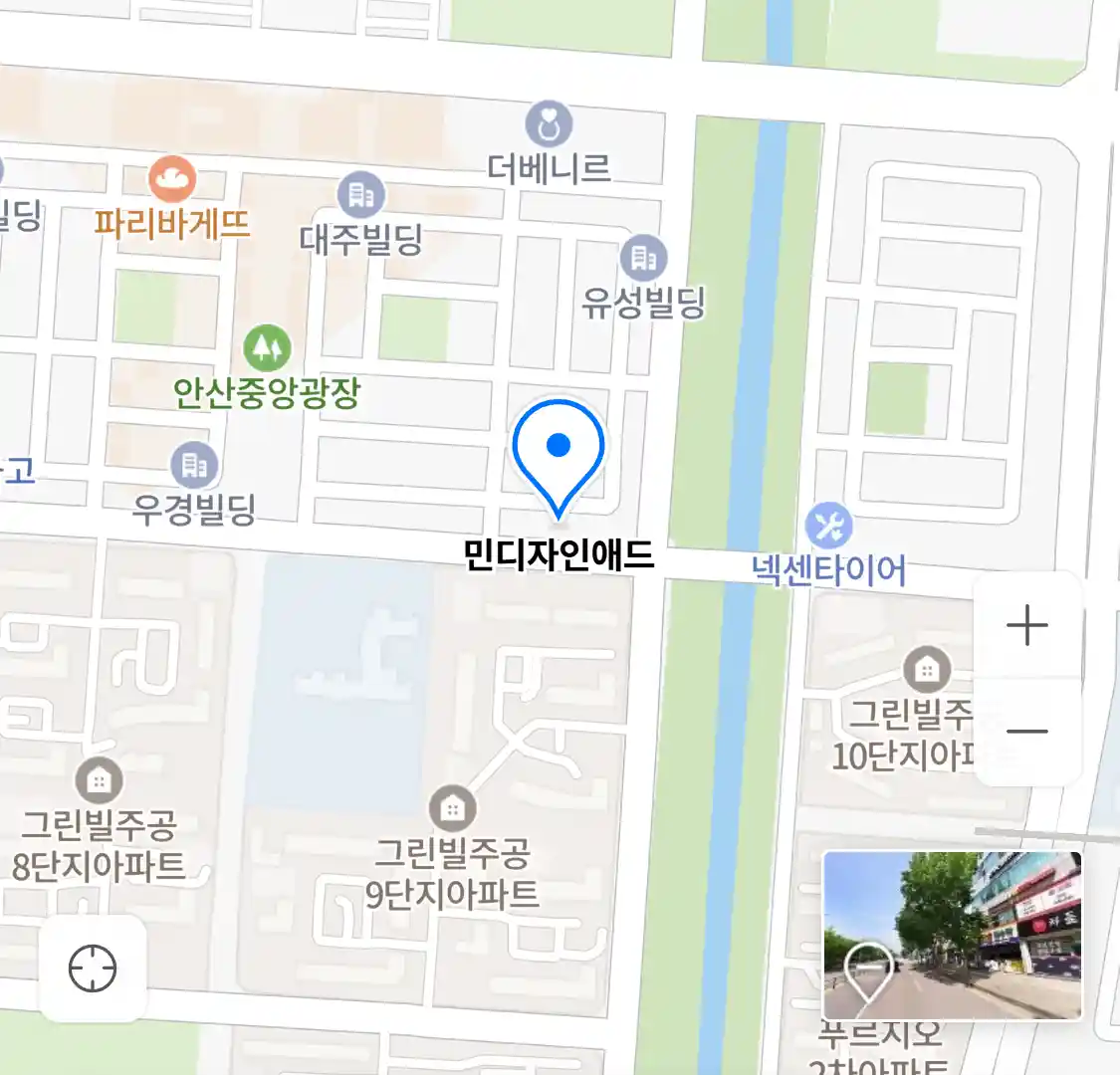 민디자인애드 위치